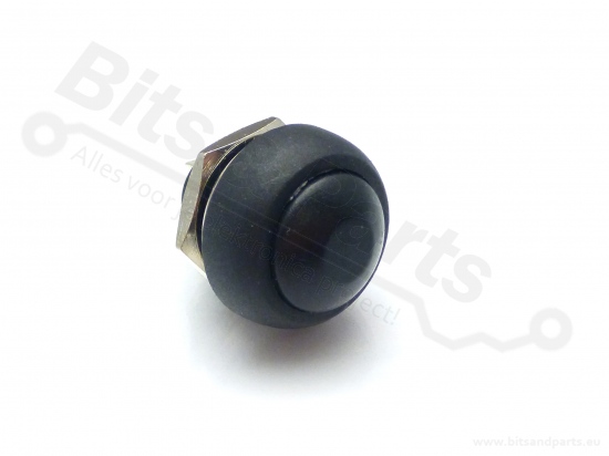 Push button contact round ball 12mm black 250V/1A